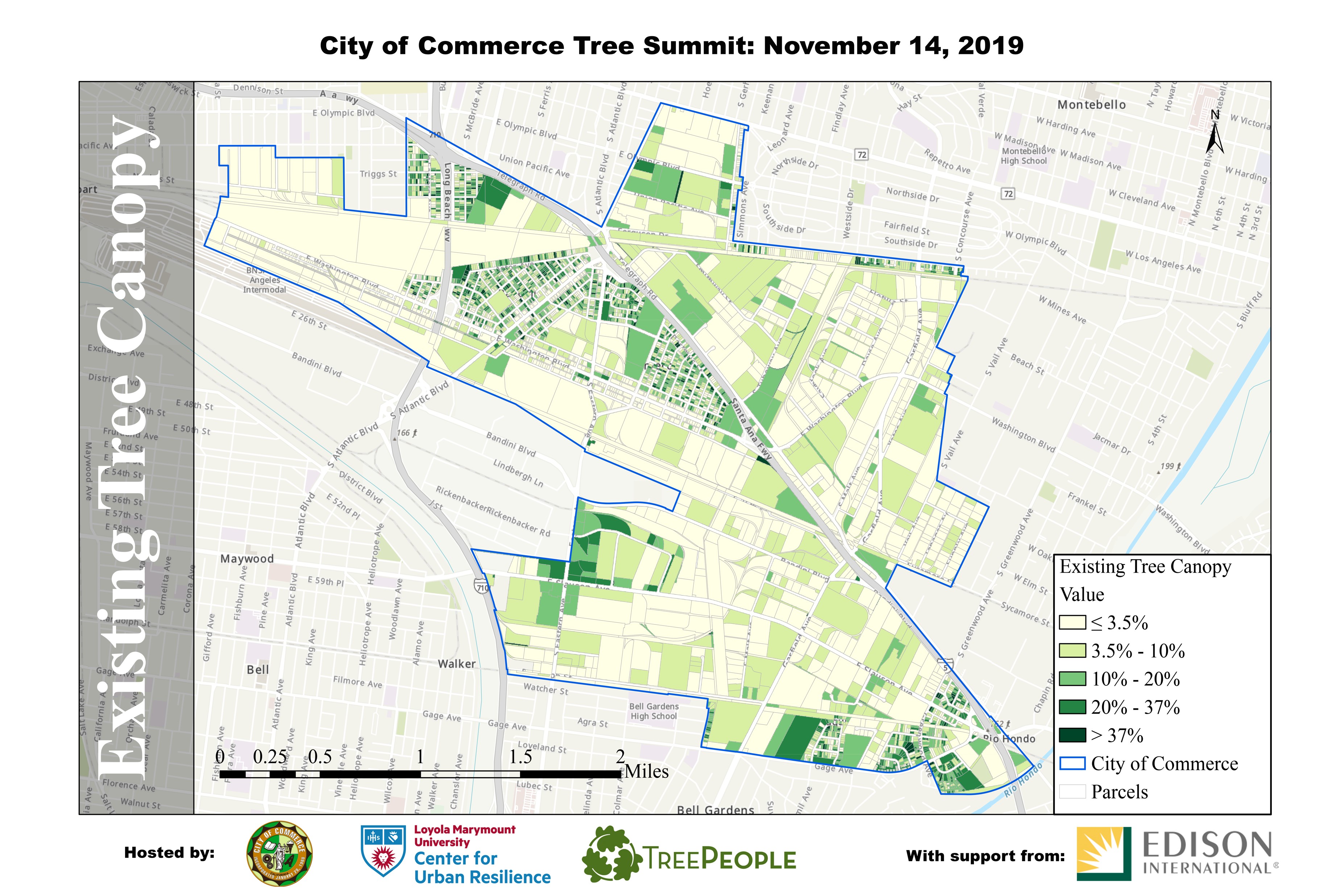Tree canopy City of Commerce